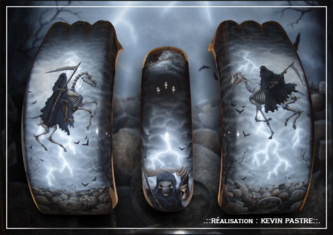 .::GRIM-REAPER-TRIKE 01 - photo de 2011 - a&eacute;rographe peinture custom - sur trike REWACO::.