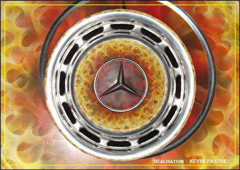 .::MERCO-FROM-HELL - mai 2009 - a&eacute;rographe peinture custom - test true fire - sur enjoliveur Mercedes::.