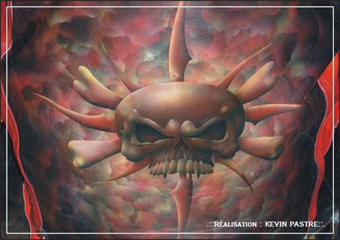 .::RUST IN PAIN - juillet 2010 - a&eacute;rographe peinture acrylique - test sur cuir::.