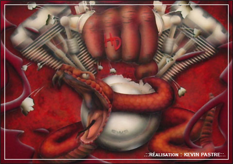 .::SIDEWINDERS01 : avril 2009 - a&eacute;rographe peinture custom - trike Roadking Harley Davidson::.